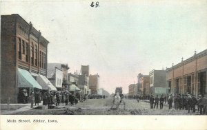 Postcard 1908 Iowa Sibley Main Street Horse Driven wagon IA24-684