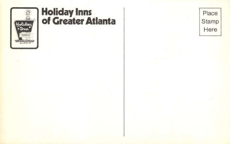 Holiday Inn, Atlanta, Georgia Six Flags Baseball Basketball Pool 1970s Postcard