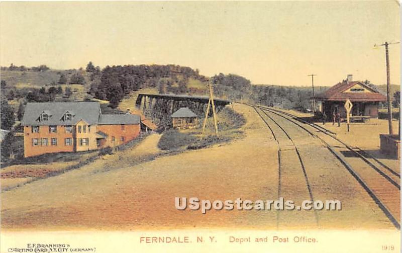 Depot & Post Office Ferndale NY Unused