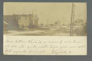 Church IOWA RP 1907 MAIN STREET Snow WINTER nr Waukon Lansing Decorah New Albin