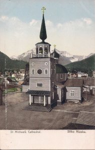 Sitka AK pre 1907 Orthodox Cathedral, Town View, Alaska, Local Publisher