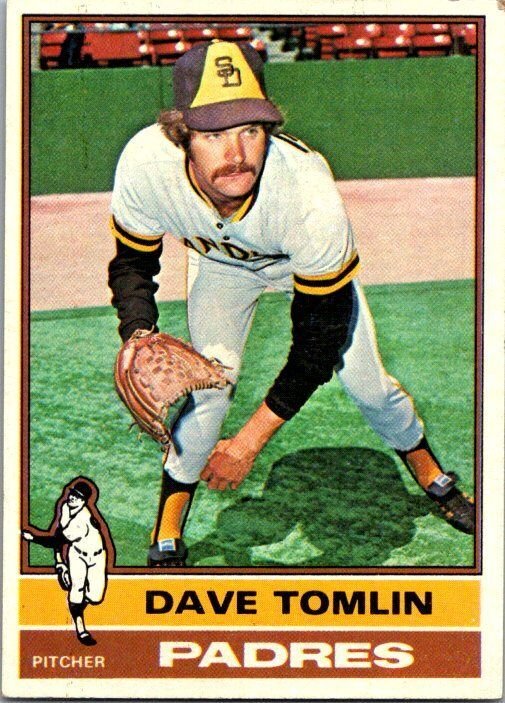 1976 Topps Football Card Dave Tomlin San Diego Padres sk13499