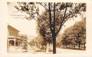 Union City IN~Home w/Fancy Porch on North Columbia Street~RPPC c1913 Postcard 