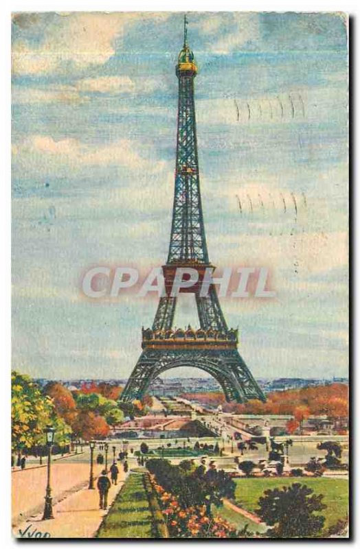 Old Postcard Paris Eiffel Tower while strolling