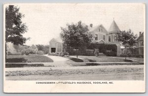 Maine Congessman Littlefield's Residence Rockland ME Unp Postcard Y22