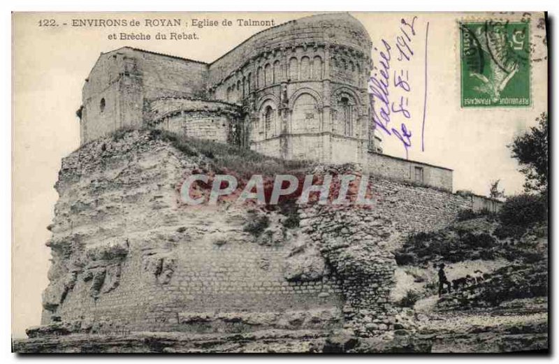 Old Postcard surroundings Royan Church of Talmont and the Breche Rebat