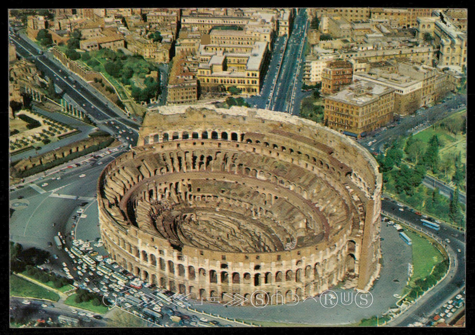 aerial view of the colosseum