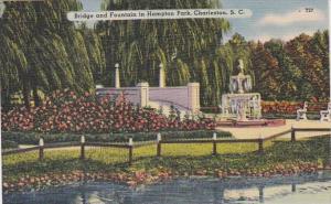 South Carolina Charleston Bridge and Fountain In Hampton Park