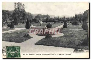 Old Postcard The Haute Marne Abbey of Septfontaines The French Garden