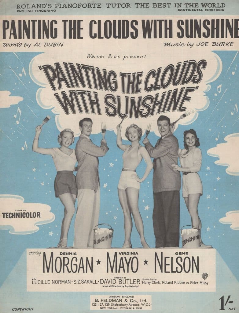 Painting The Clouds With Sunshine Virginia Mayo 1950s Sheet Music