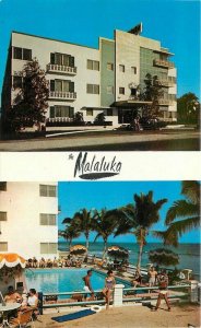 Miami Beach Florida Malaluka Apartments Dexter Valence roadside Postcard 21-9116