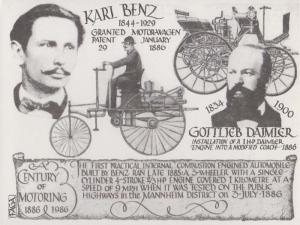 Karl Benz Daimler 1st Victorian Bike Combustion Bicycle Coach Engine Postcard