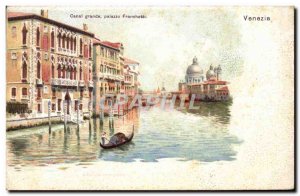 Old Postcard Venice Canal Grande Paiazzo Frranchetti