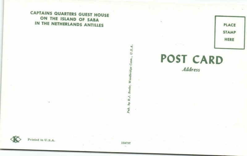 saba, N.W.I., Captains Quarters Guest House (1960s)