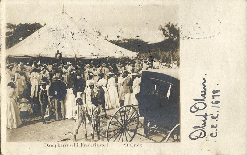 St. Croix, DWI, FREDERIKSTED, Dampkarrusel, Steam Carousel, Merry-go-Round 1904