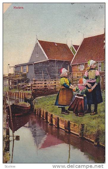 Children- Girls, Marken (North Holland), Netherlands, PU-1915