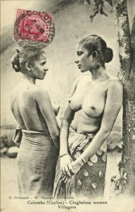 ceylon, Beautiful Native Nude Singhalese Women, Topless (1912) Postcard