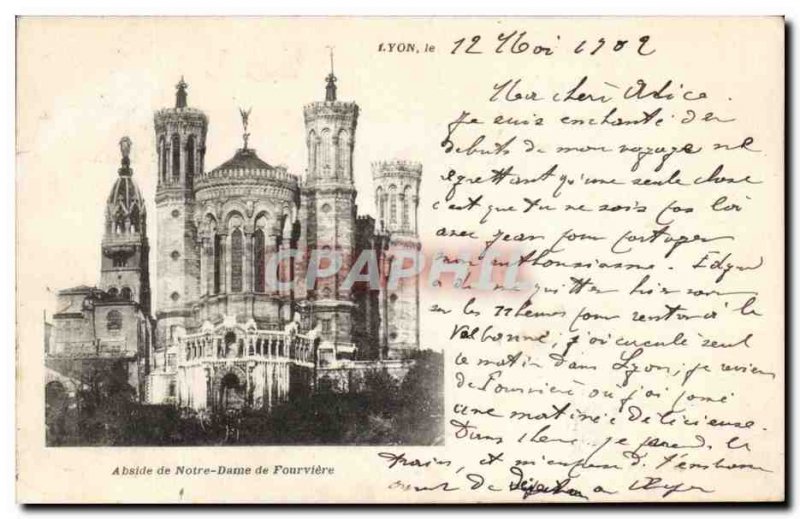 Old Postcard Lyon Apse Nd Fourviere