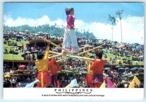 PHILIPPINES ~ Group of Dancers MUSLIM DANCE 1996 ~ 4x6 Postcard