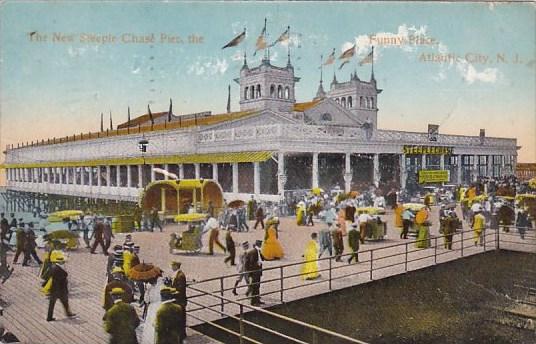 New Jersey Atlantic City The New Steepie Chase Pier Th Funny Place 1913