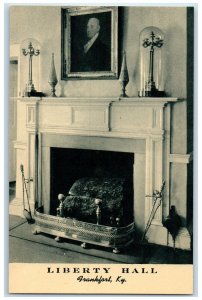 c1920 Liberty Hall Fireplace Portrait US Senator J. Brown Frankfort KY Postcard