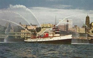 SEATTLE , Washington, 50-60s ; Fire Tug Boat