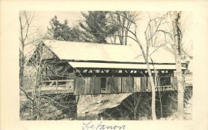 Postcard RPPC New Hampshire Lebanon Covered Bridge Grafton 23-5548