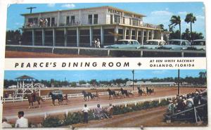 G3728    ORLANDO,  FL.    POSTCARD,  HORSE RACING