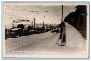 Valparaiso Chile Postcard Balneario Recred Train Railroad View 1928 RPPC Photo