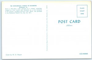 c1960s Richmond, VA Monumental Church Roadside Chevy Ford Cars Chrome PC A301