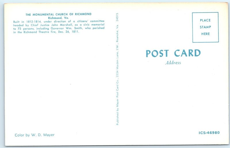 c1960s Richmond, VA Monumental Church Roadside Chevy Ford Cars Chrome PC A301