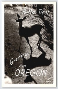 RPPC Hello Deer Greetings From Oregon Sawyers Real Photo Postcard U27