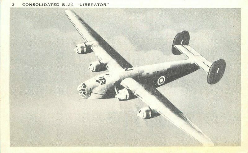 Aircraft Military Consolidated B-24 Liberator Longshaw 1940s Postcard 20-9227