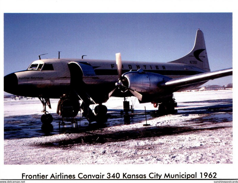 Frontier Airlines Convair 340 Kansas City Municipal Airport 1962