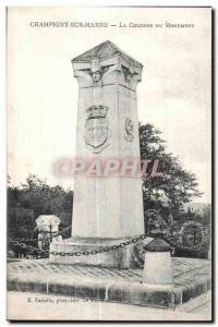 Old Postcard Champigny Sur Marne Monument Column