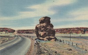 ALBUQUERQUE, New Mexico, 1930-1940s; Owl Rock On Highway U.S. 66