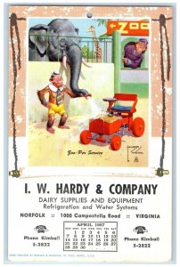 c1960s I. W. Hardy & Company Dairy & Equipment Norfolk Virginia VA Zoo Postcard