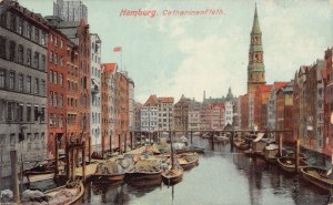 Germany 1910 Hamburg Catharinenfleth Boats vintage postcard