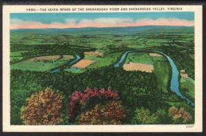 Seven Bends of the Shenandoah River and Valley VA Postcard 
