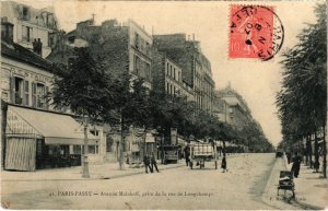 CPA PARIS 16e Avenue Malakoff, prise de la rue de Longchamps (66477)