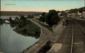 Bedford Nova Scotia NS Train Tracks Bird's Eye View c1910 Vintage Postcard