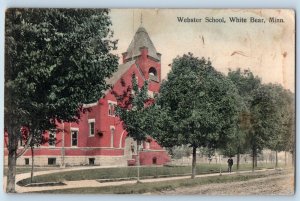 White Bear Minnesota Postcard Webster School Exterior View c1908 Vintage Antique