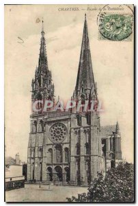 Postcard Old Chartres Facade of the Cathedral
