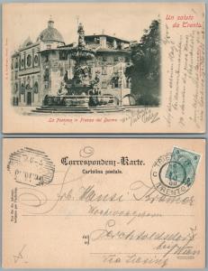 TRENTO ITALY ANTIQUE 1900 POSTCARD w/ STAMP PIAZZA DEL DUCMO