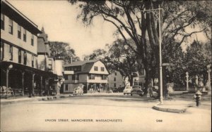 Manchester Massachusetts MA Union Street Scene Vintage Postcard