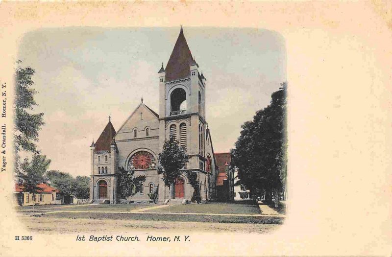 First Baptist Church Homer New York 1905c postcard