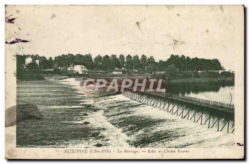 Old Postcard Auxonne Dam