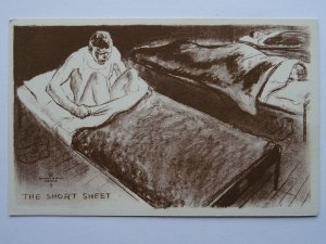 WW2 Military Comic Postcard THE SHORT SHEET c1943 by Marshall Davis