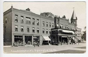 Springfield VT Harness Shop Lawn Mowers in Window RPPC Real Photo Postcard