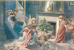 Christmas Angels Decorating Christmas Tree 04.34